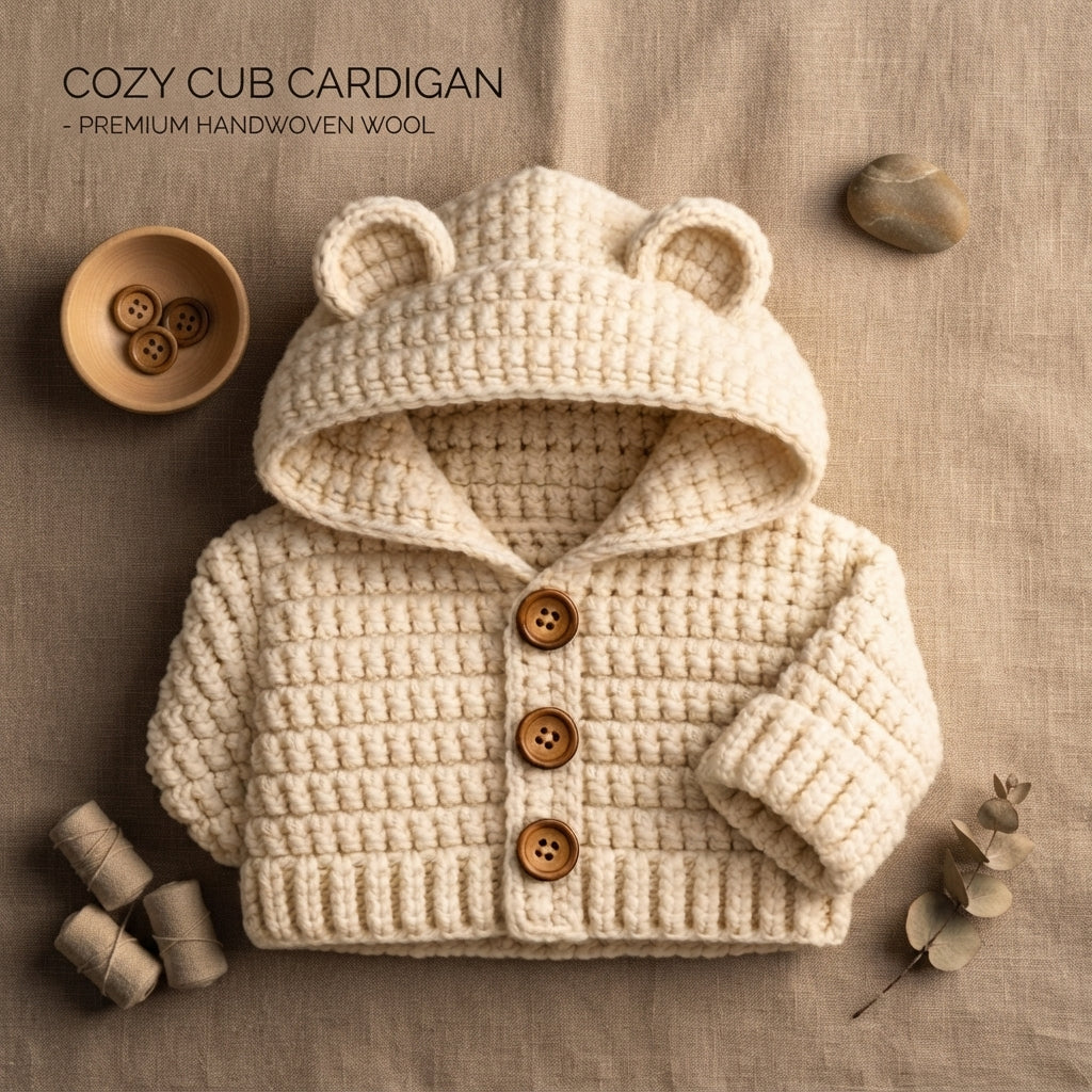 Waffle Stitch Baby Hoodie | Crochet Pattern PDF