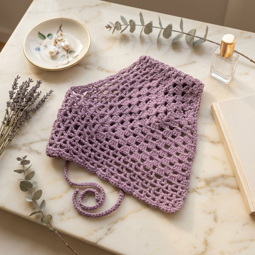Granny Mesh Triangle Bandana | Crochet Pattern PDF
