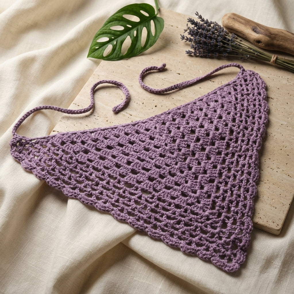 Granny Mesh Triangle Bandana | Crochet Pattern PDF