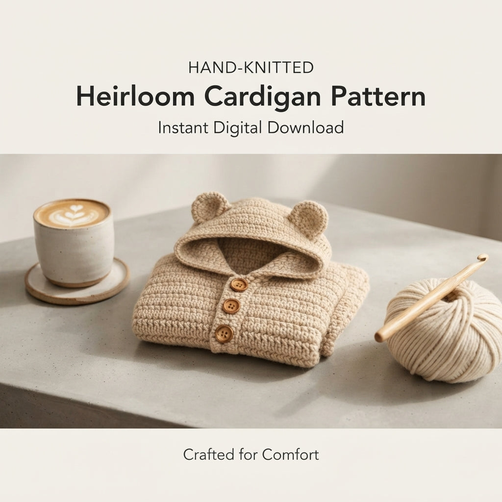 Waffle Stitch Baby Hoodie | Crochet Pattern PDF