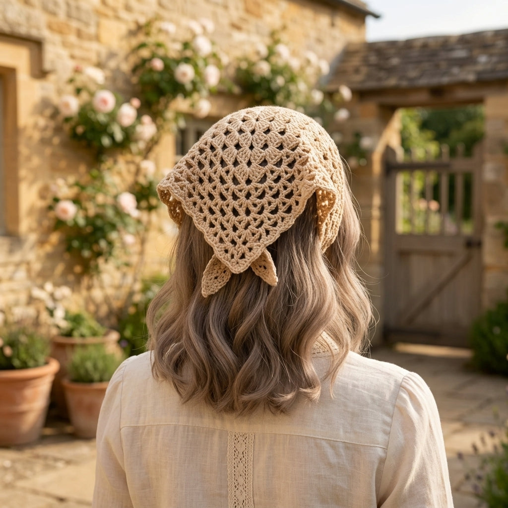 Granny Mesh Triangle Bandana | Crochet Pattern PDF