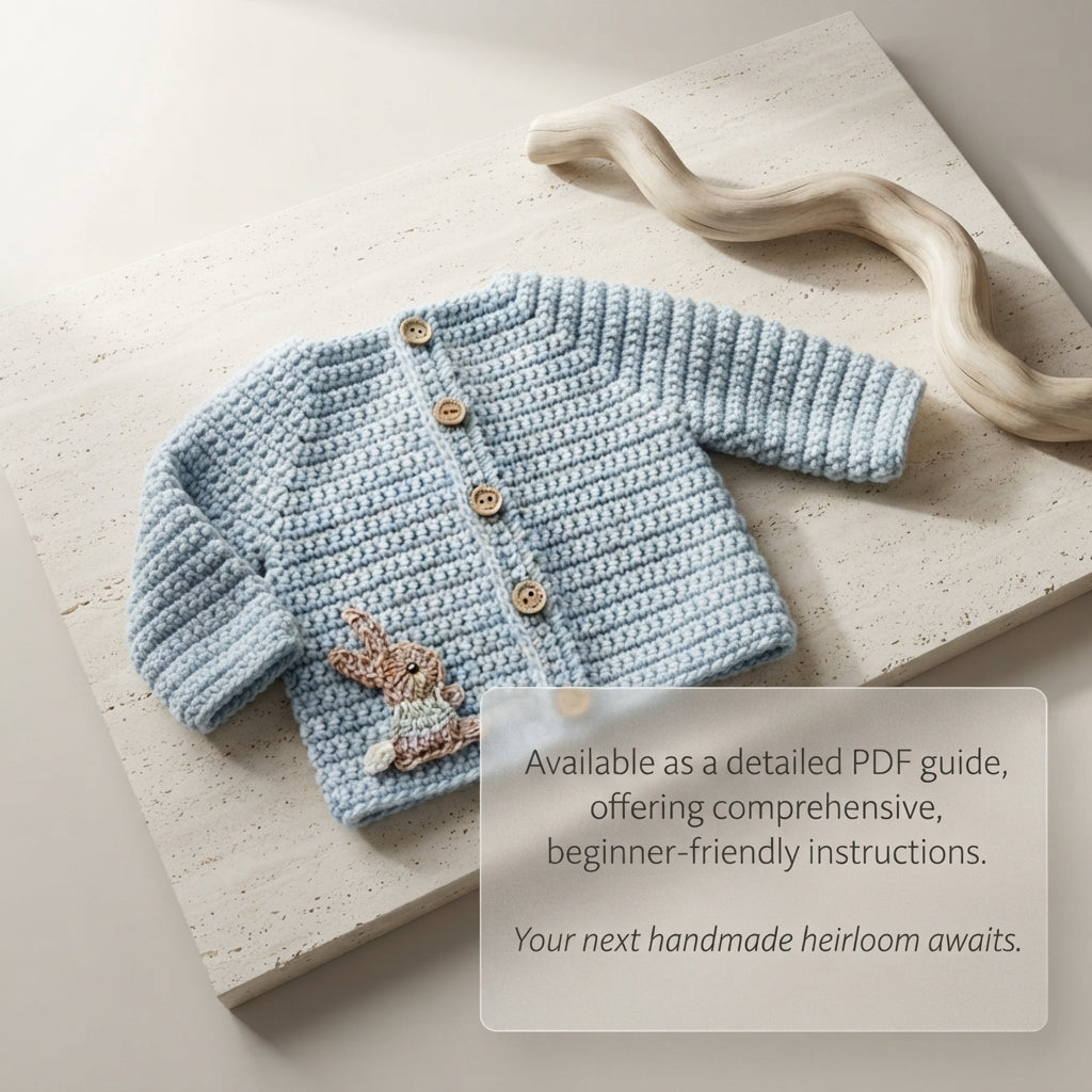 Simple Cardigan Bunny Baby Cardigan | Crochet Pattern PDF