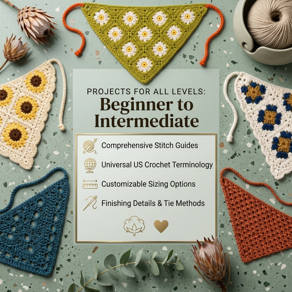 13-in-1 Hair Kerchief Collection | Crochet Pattern PDF