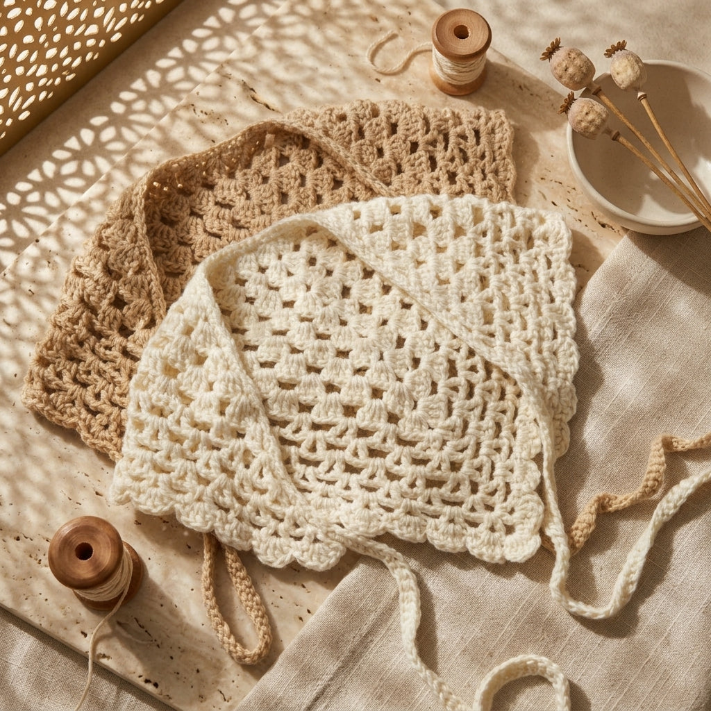 Granny Mesh Triangle Bandana | Crochet Pattern PDF