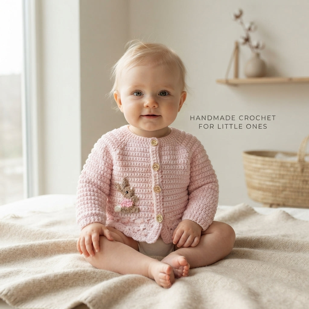 Simple Cardigan Bunny Baby Cardigan | Crochet Pattern PDF