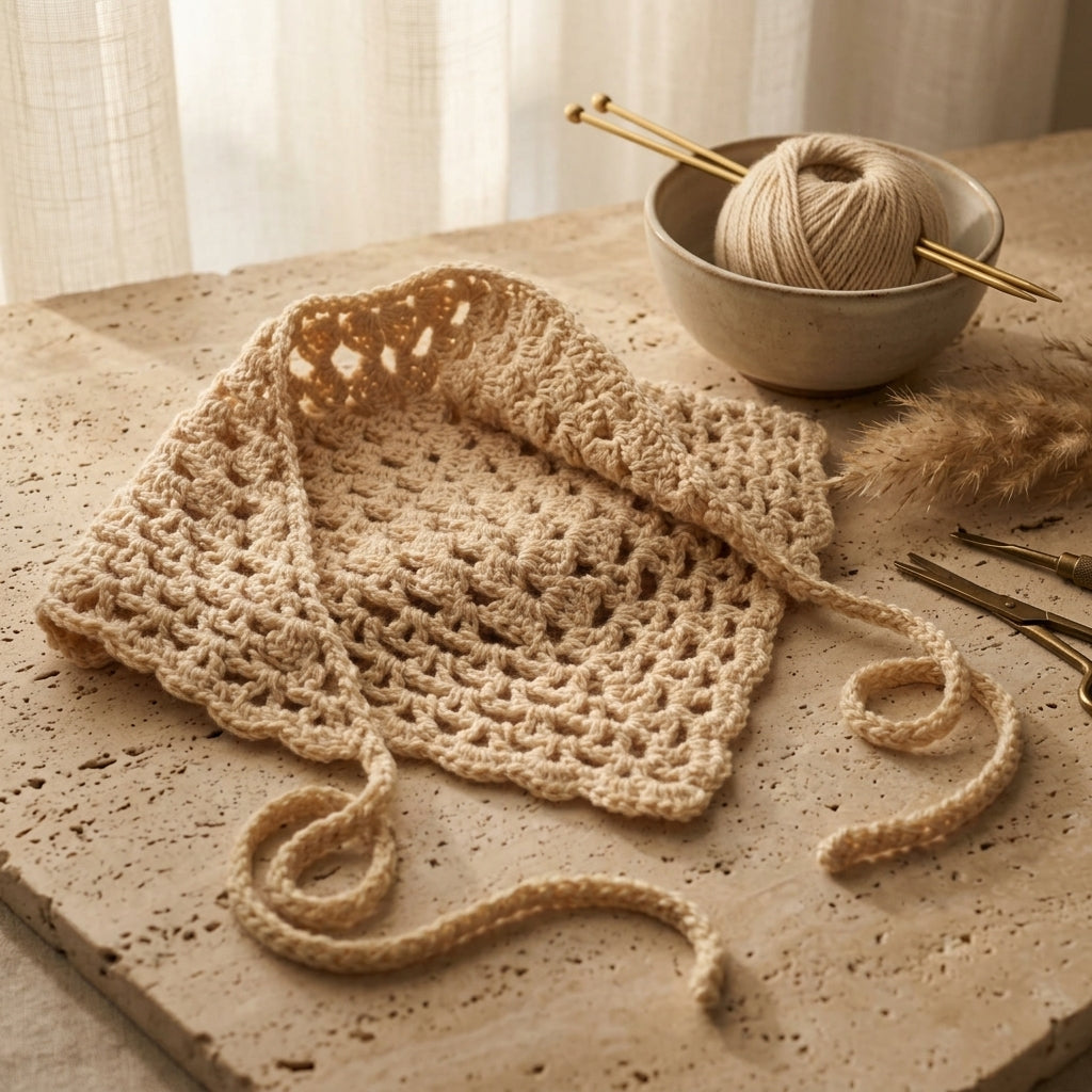 Granny Mesh Triangle Bandana | Crochet Pattern PDF