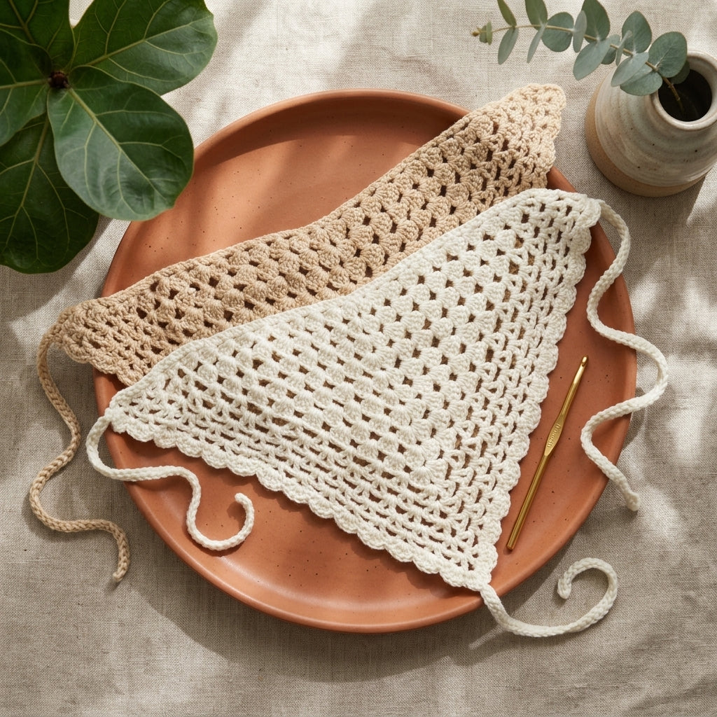 Granny Mesh Triangle Bandana | Crochet Pattern PDF