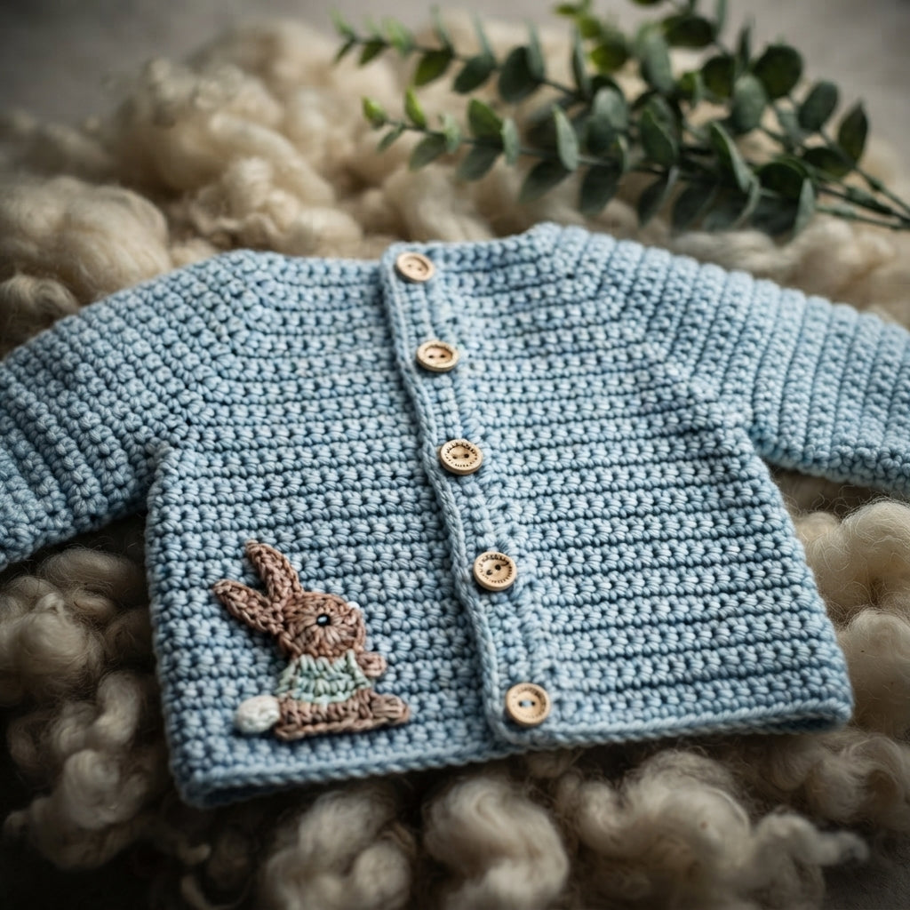 Simple Cardigan Bunny Baby Cardigan | Crochet Pattern PDF