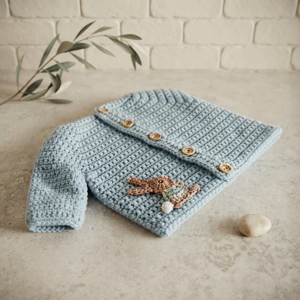 Simple Cardigan Bunny Baby Cardigan | Crochet Pattern PDF