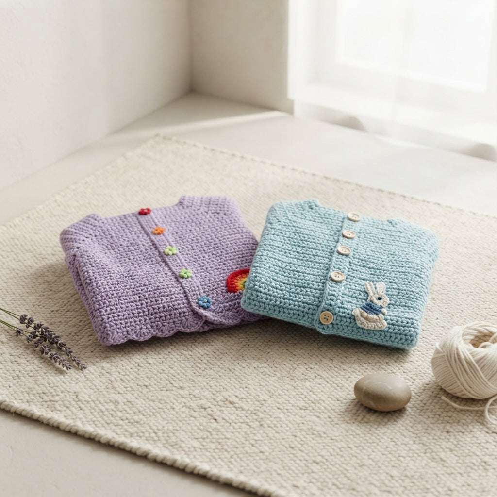 Simple Cardigan Bunny Baby Cardigan | Crochet Pattern PDF