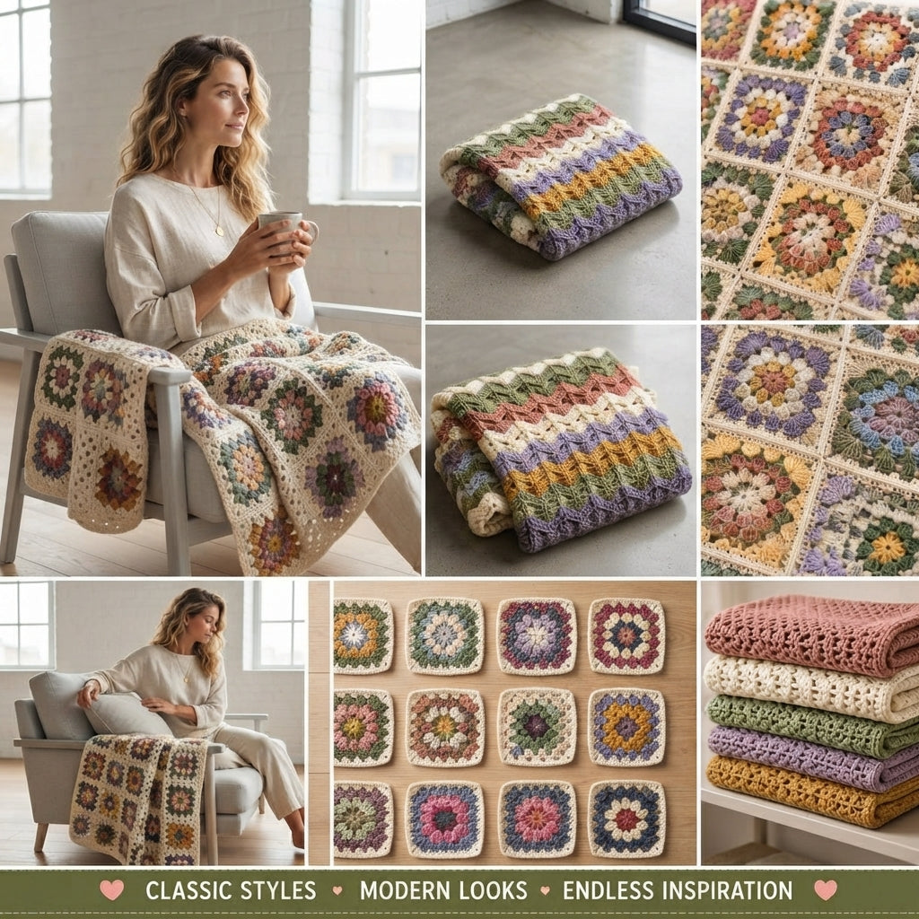 Granny Square Baby Blanket | Crochet Pattern PDF
