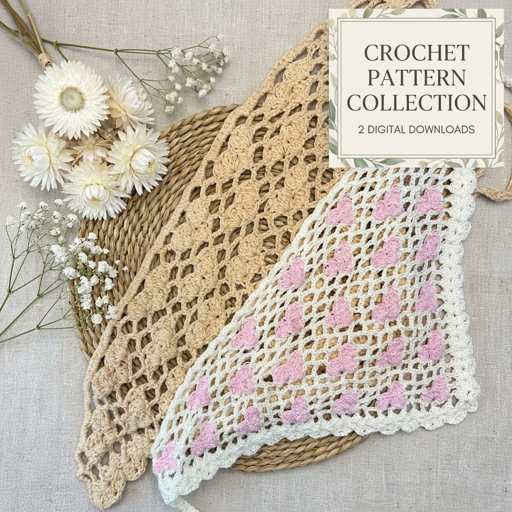 Heart Motif Headscarf | Beginner Crochet Pattern PDF