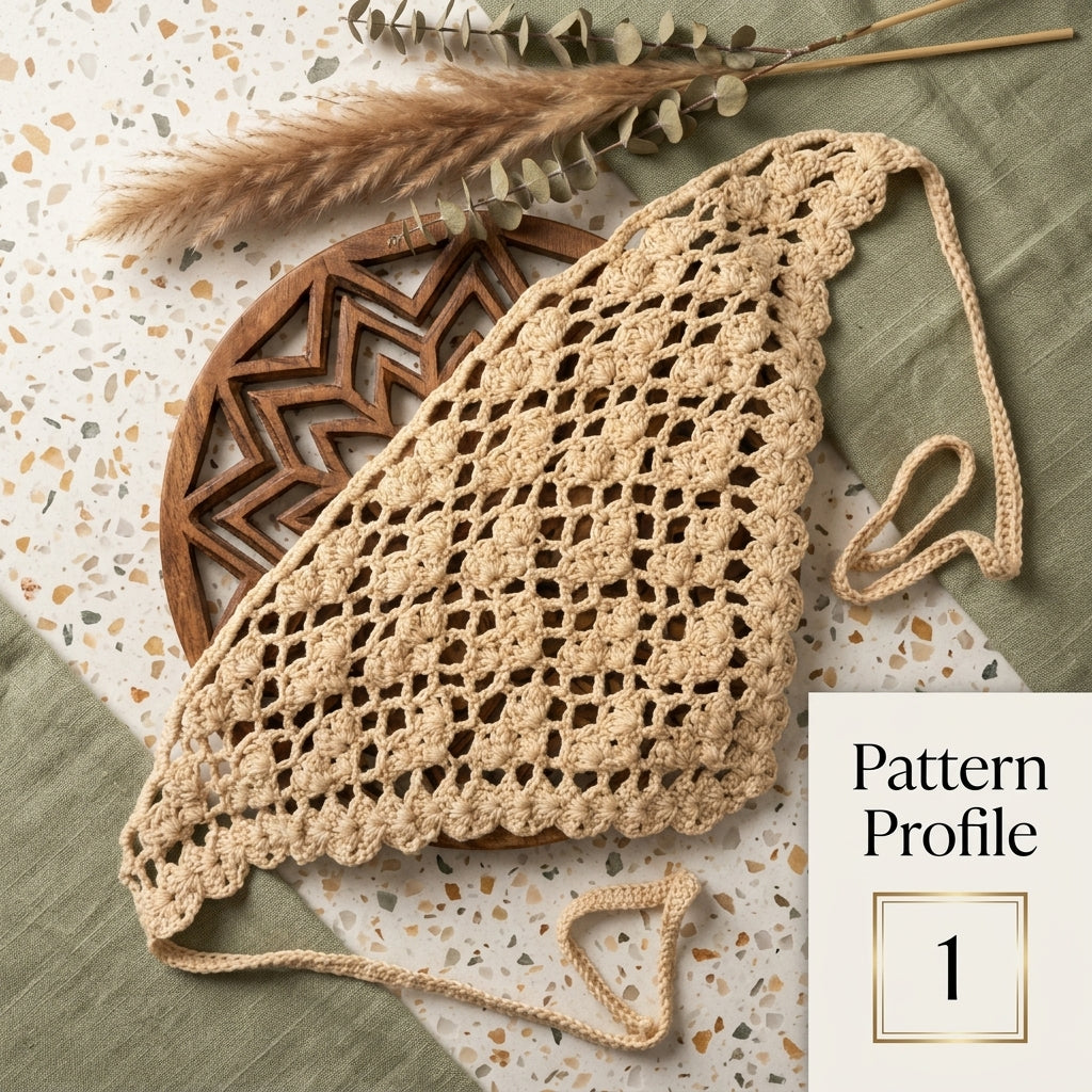 Heart Motif Headscarf | Beginner Crochet Pattern PDF