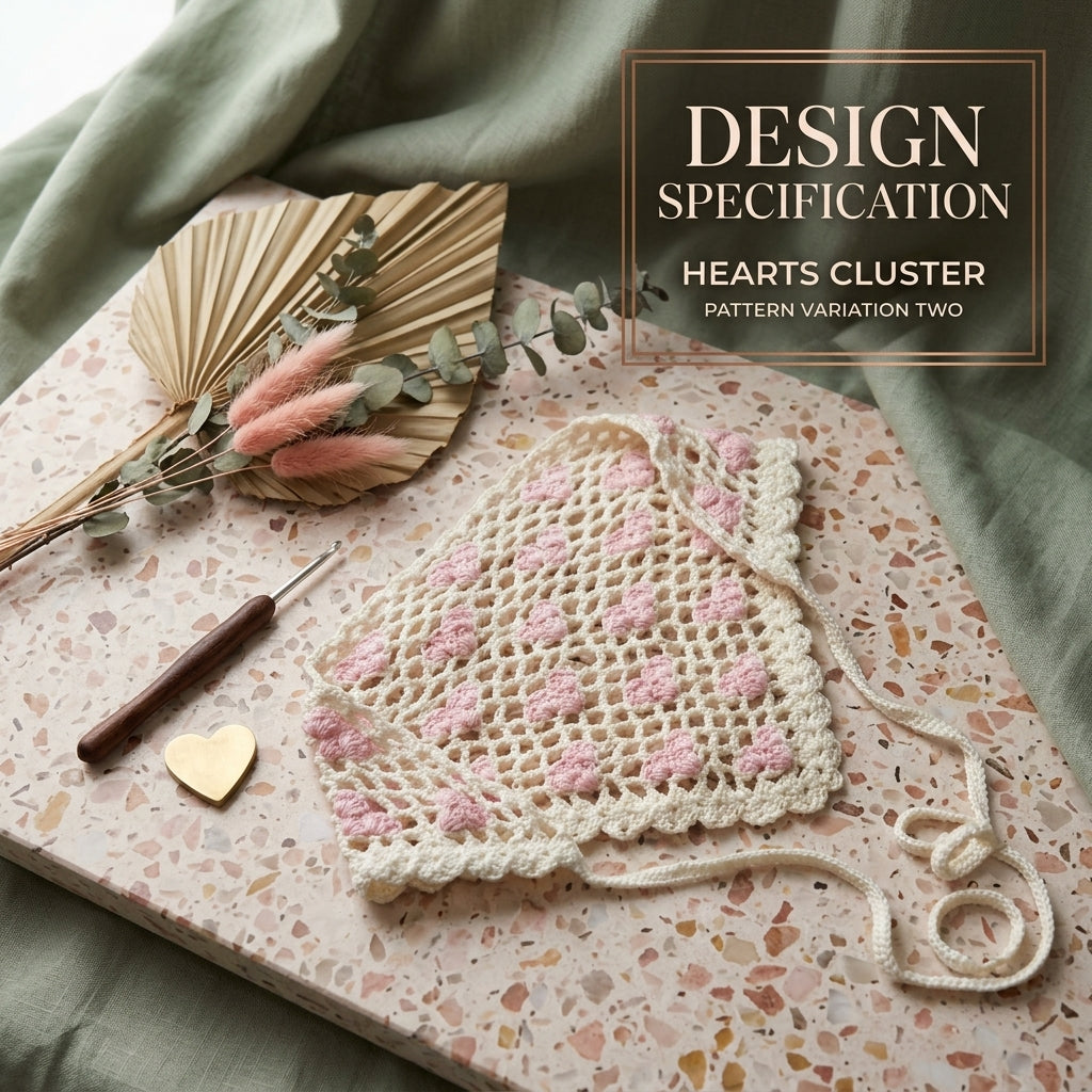 Heart Motif Headscarf | Beginner Crochet Pattern PDF