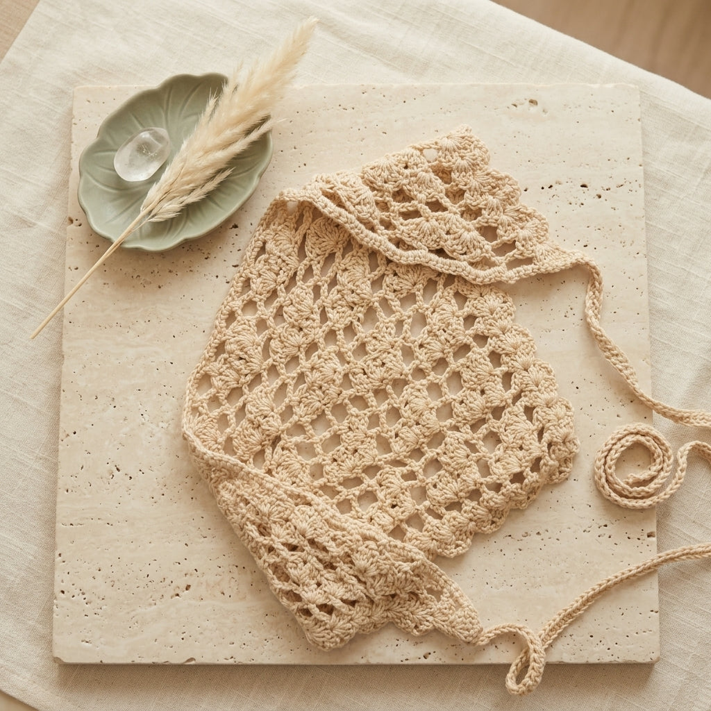 Heart Motif Headscarf | Beginner Crochet Pattern PDF