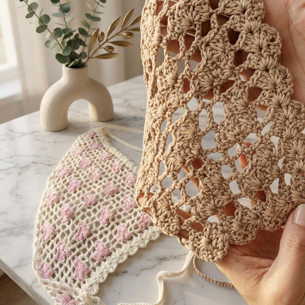 Heart Motif Headscarf | Beginner Crochet Pattern PDF