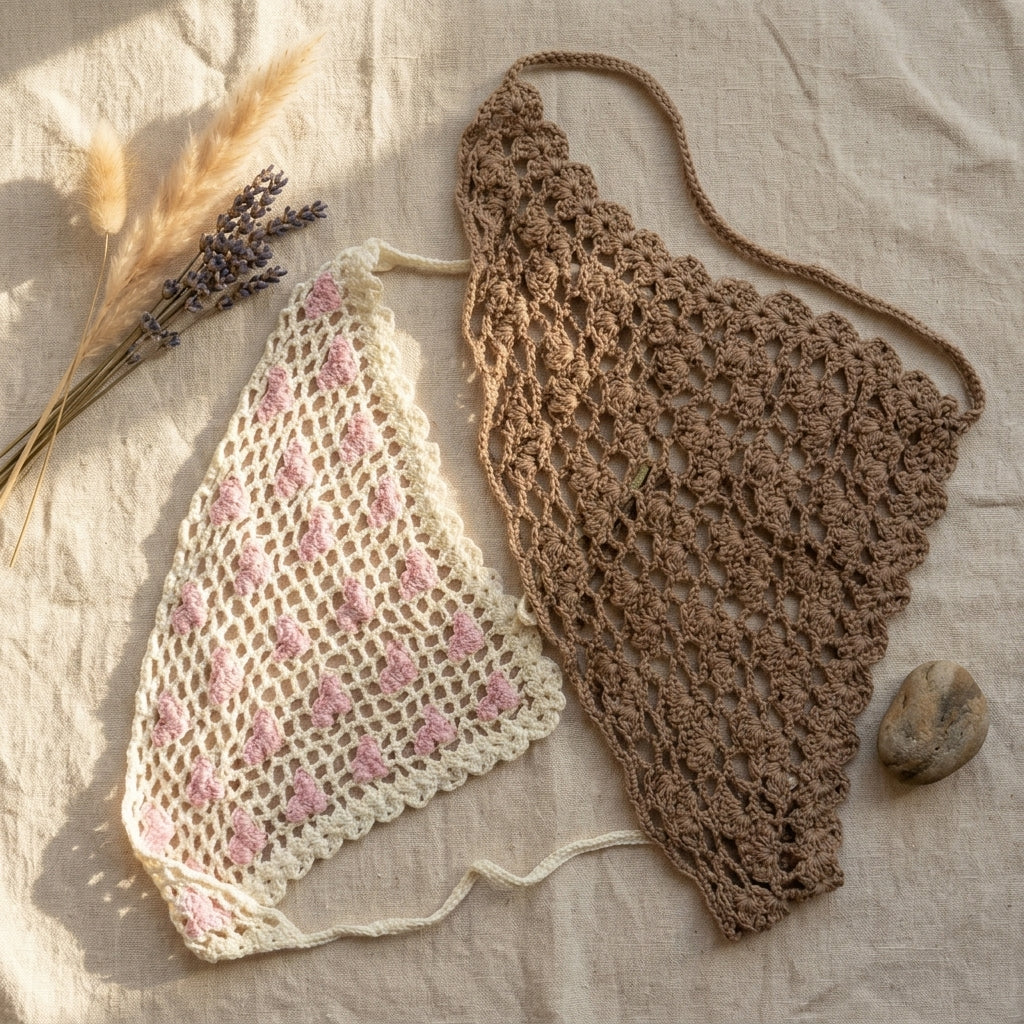 Heart Motif Headscarf | Beginner Crochet Pattern PDF