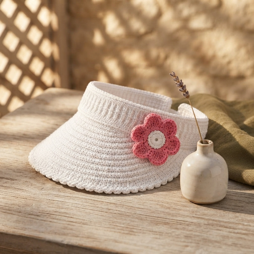 Modern Sun Visor | Crochet Hat Pattern PDF — Design 4