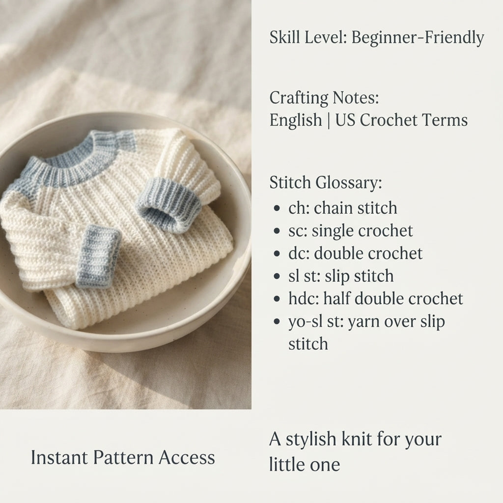 Sweater Boy Pullover Baby Pullover | Crochet Pattern PDF