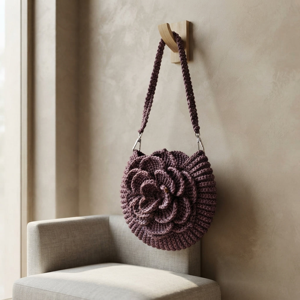Raffia Flower Handbag | Crochet Pattern PDF