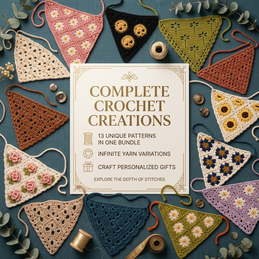 13-in-1 Hair Kerchief Collection | Crochet Pattern PDF