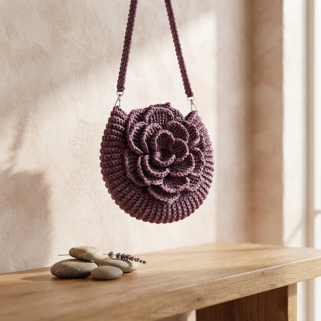 Raffia Flower Handbag | Crochet Pattern PDF