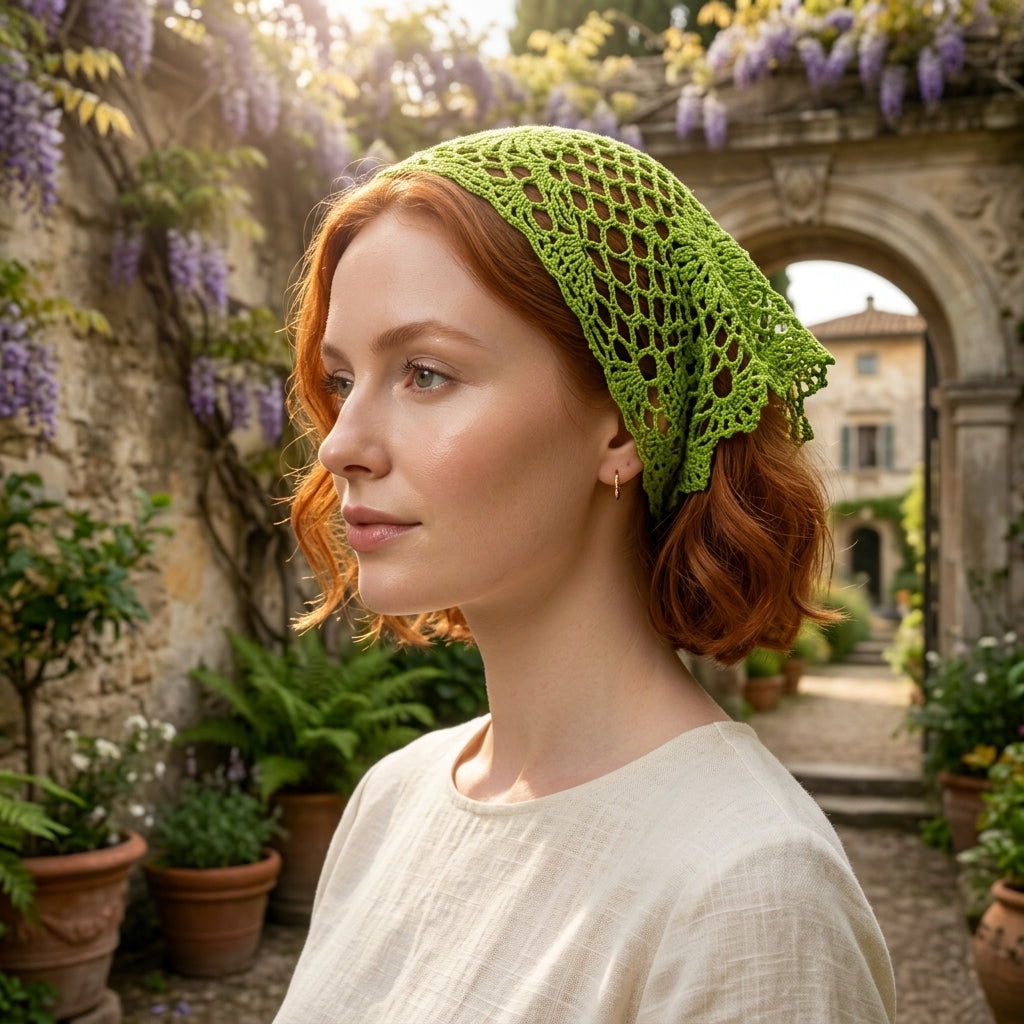 Clover Motif Triangle Bandana | Crochet Pattern PDF