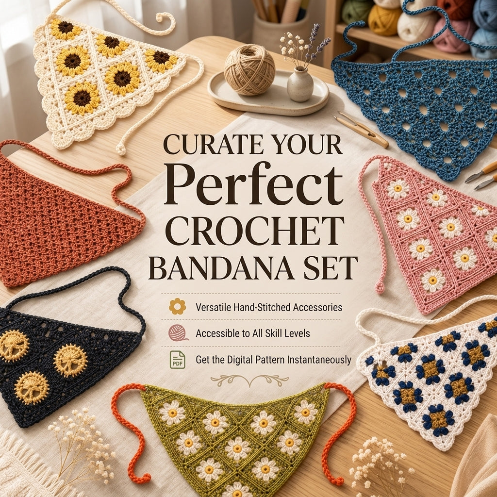 13-in-1 Hair Kerchief Collection | Crochet Pattern PDF