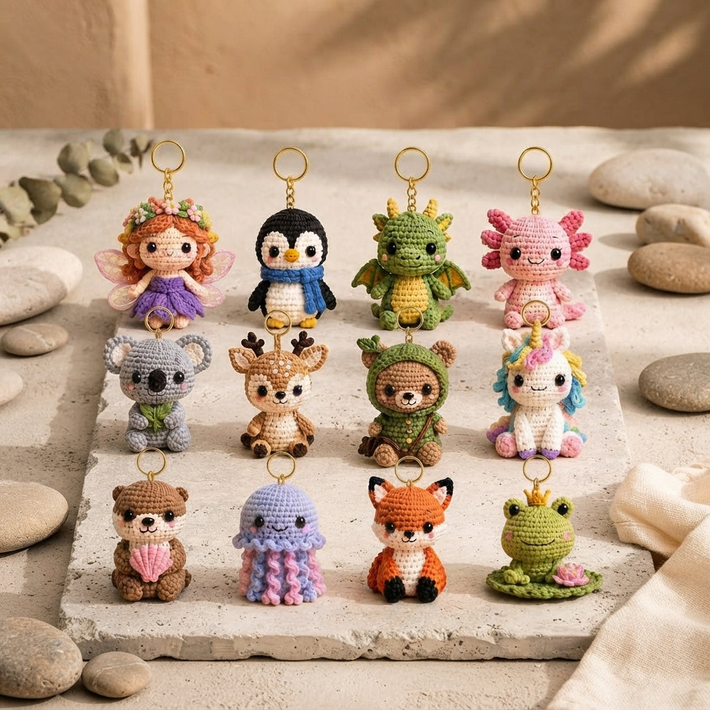 12+ Adorable Keychain Patterns | Crochet PDF Set