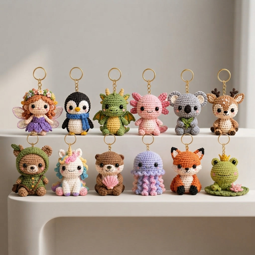 12+ Adorable Keychain Patterns | Crochet PDF Set