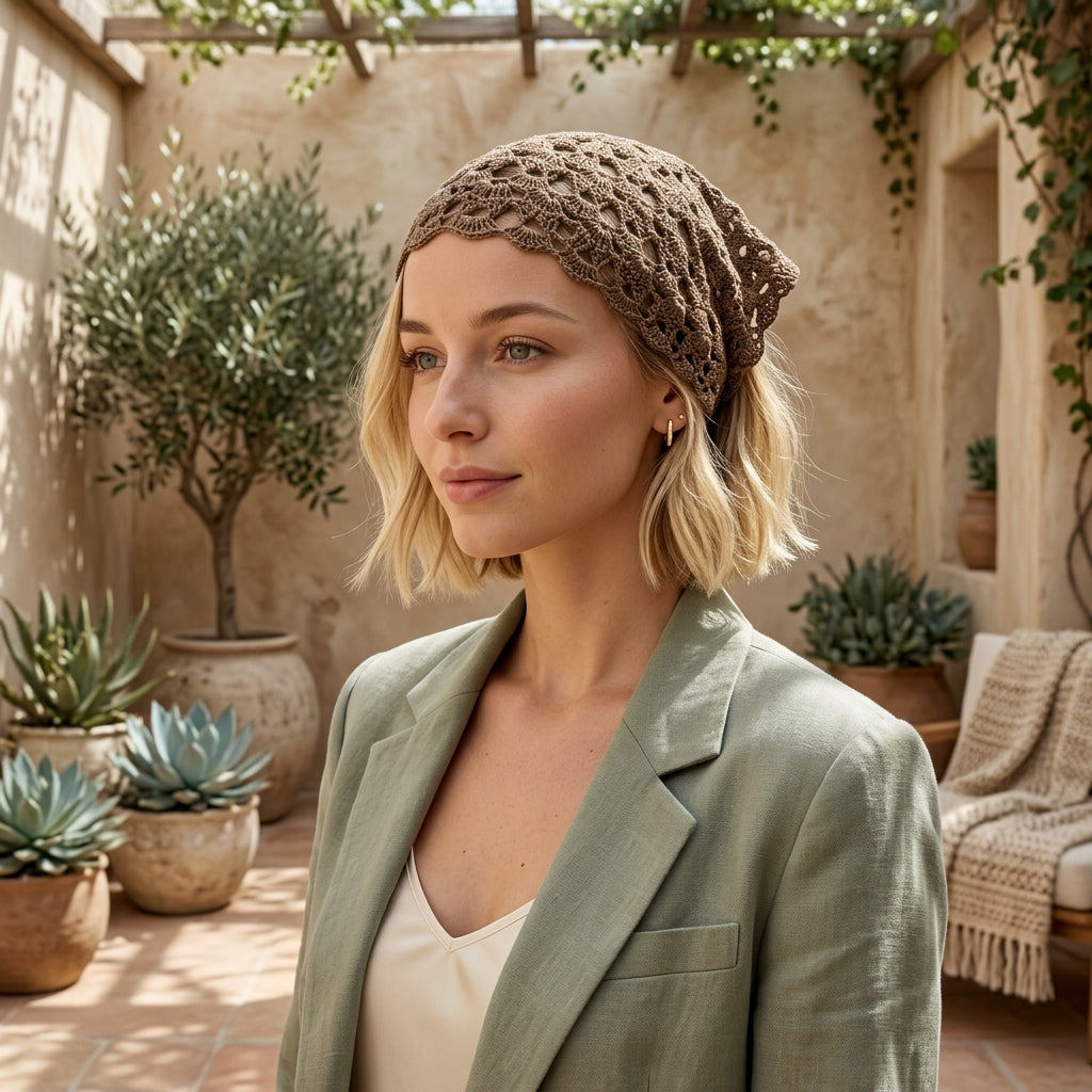 Summer Lace Head Scarf | Crochet Pattern PDF
