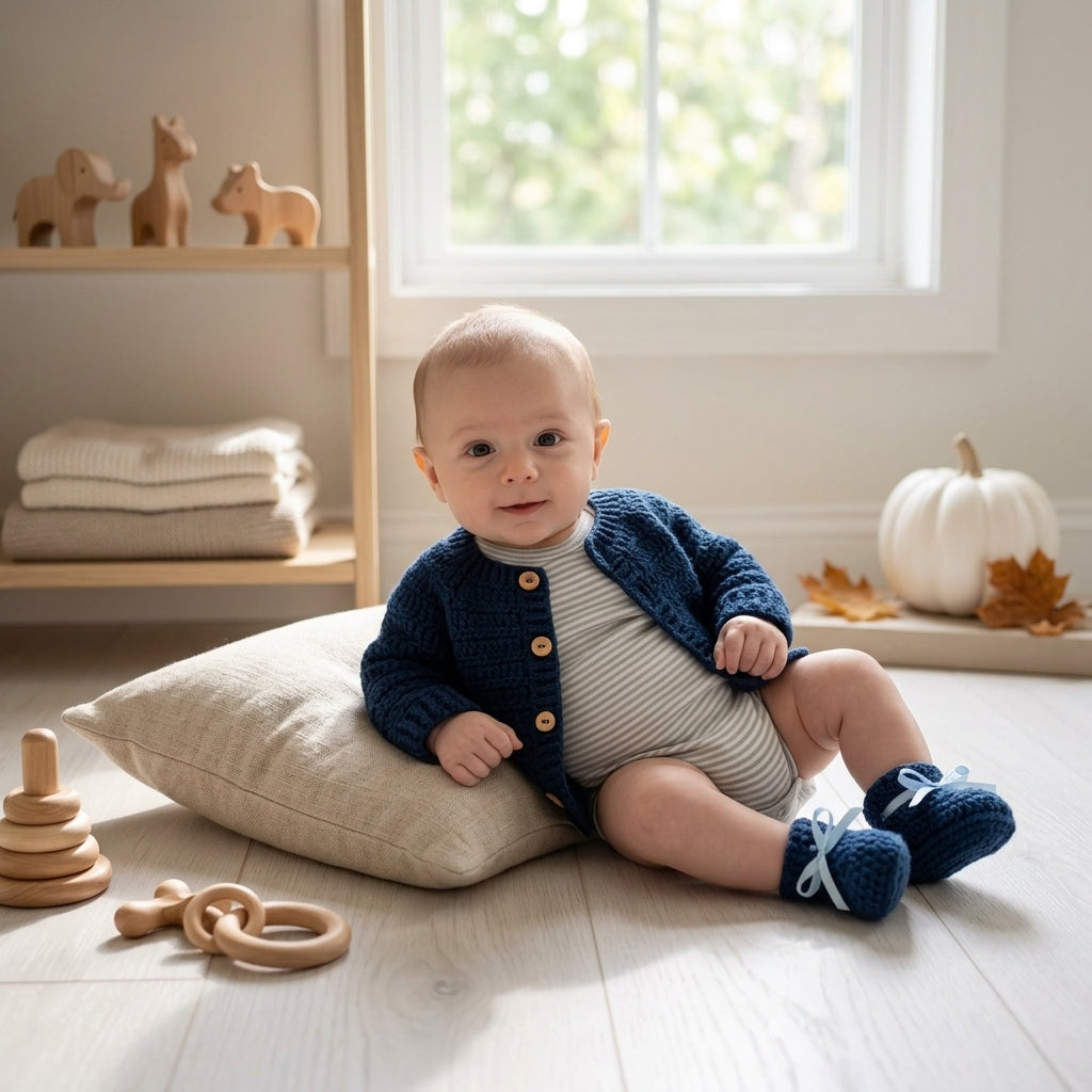 Ribbed Baby Cardigan | Crochet Pattern PDF