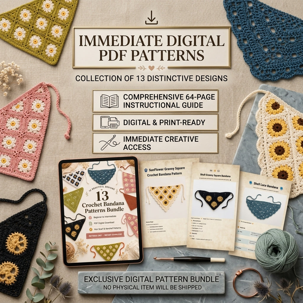 13-in-1 Hair Kerchief Collection | Crochet Pattern PDF