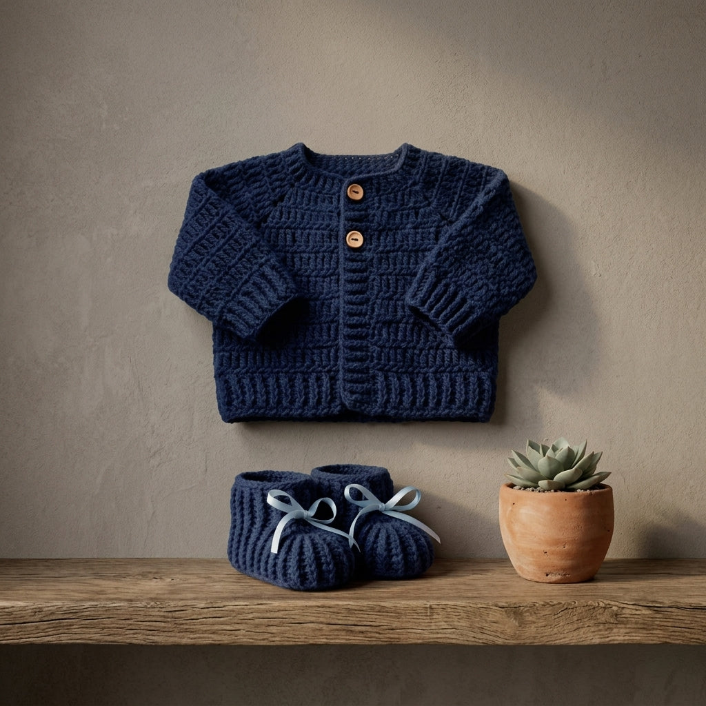 Ribbed Baby Cardigan | Crochet Pattern PDF