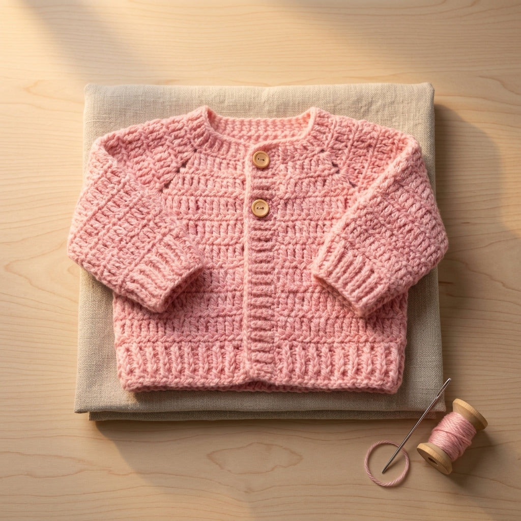 Ribbed Baby Cardigan | Crochet Pattern PDF