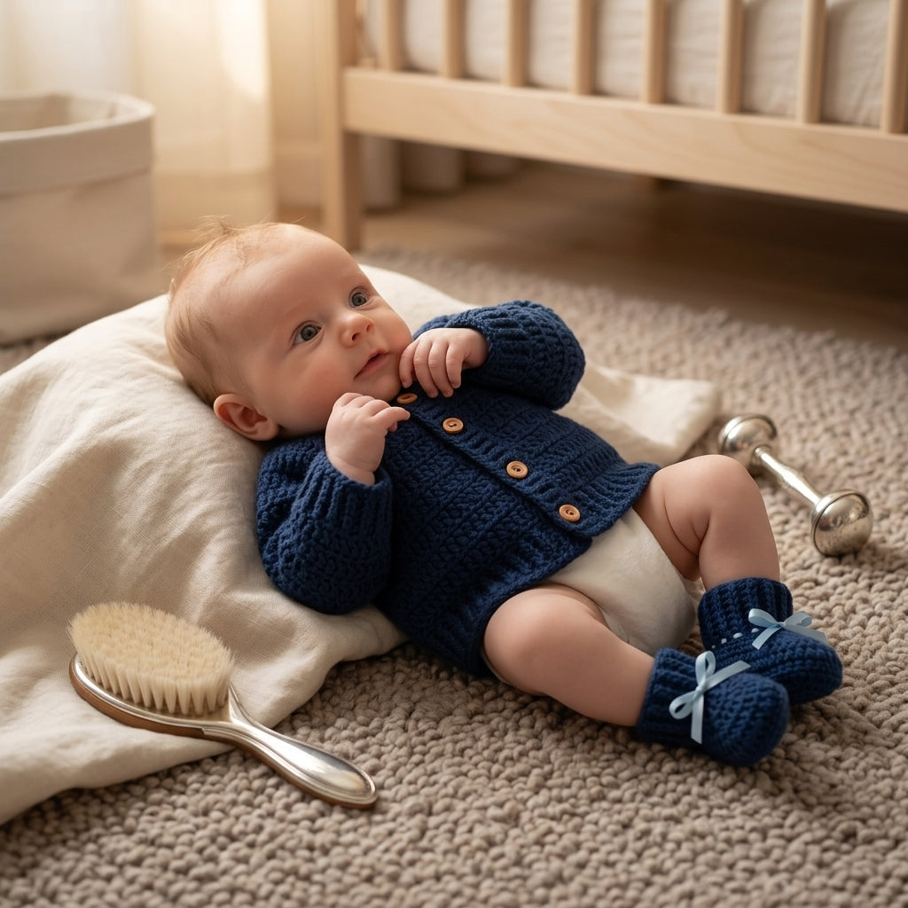 Ribbed Baby Cardigan | Crochet Pattern PDF