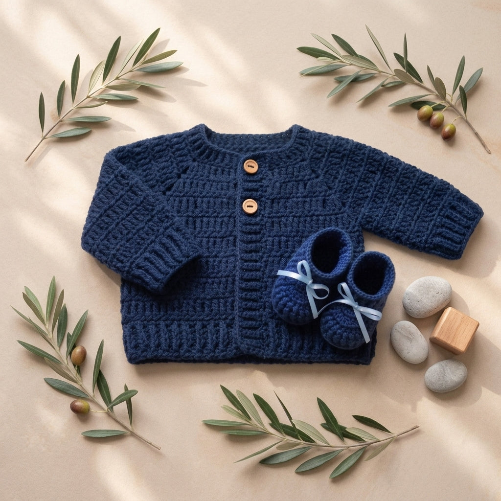 Ribbed Baby Cardigan | Crochet Pattern PDF