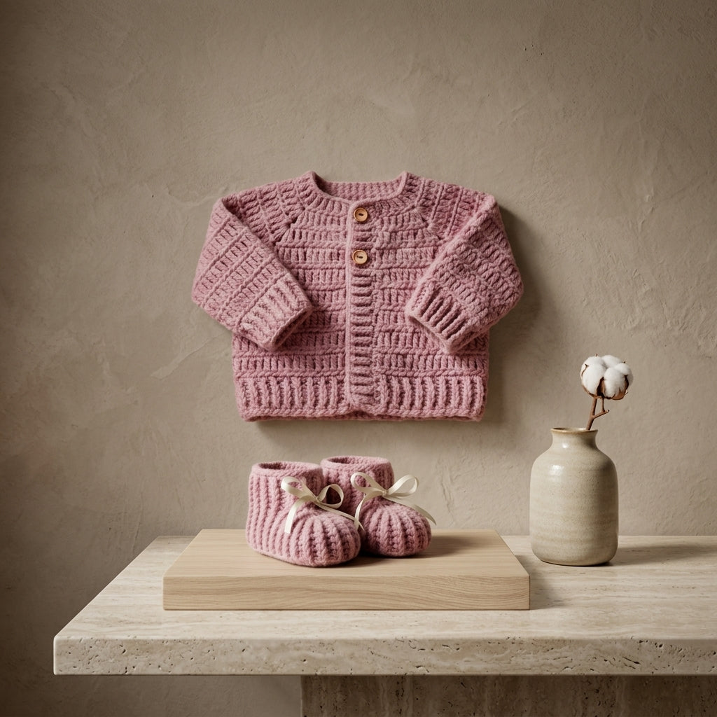 Ribbed Baby Cardigan | Crochet Pattern PDF