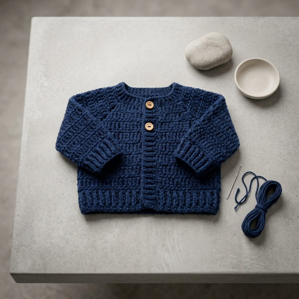 Ribbed Baby Cardigan | Crochet Pattern PDF