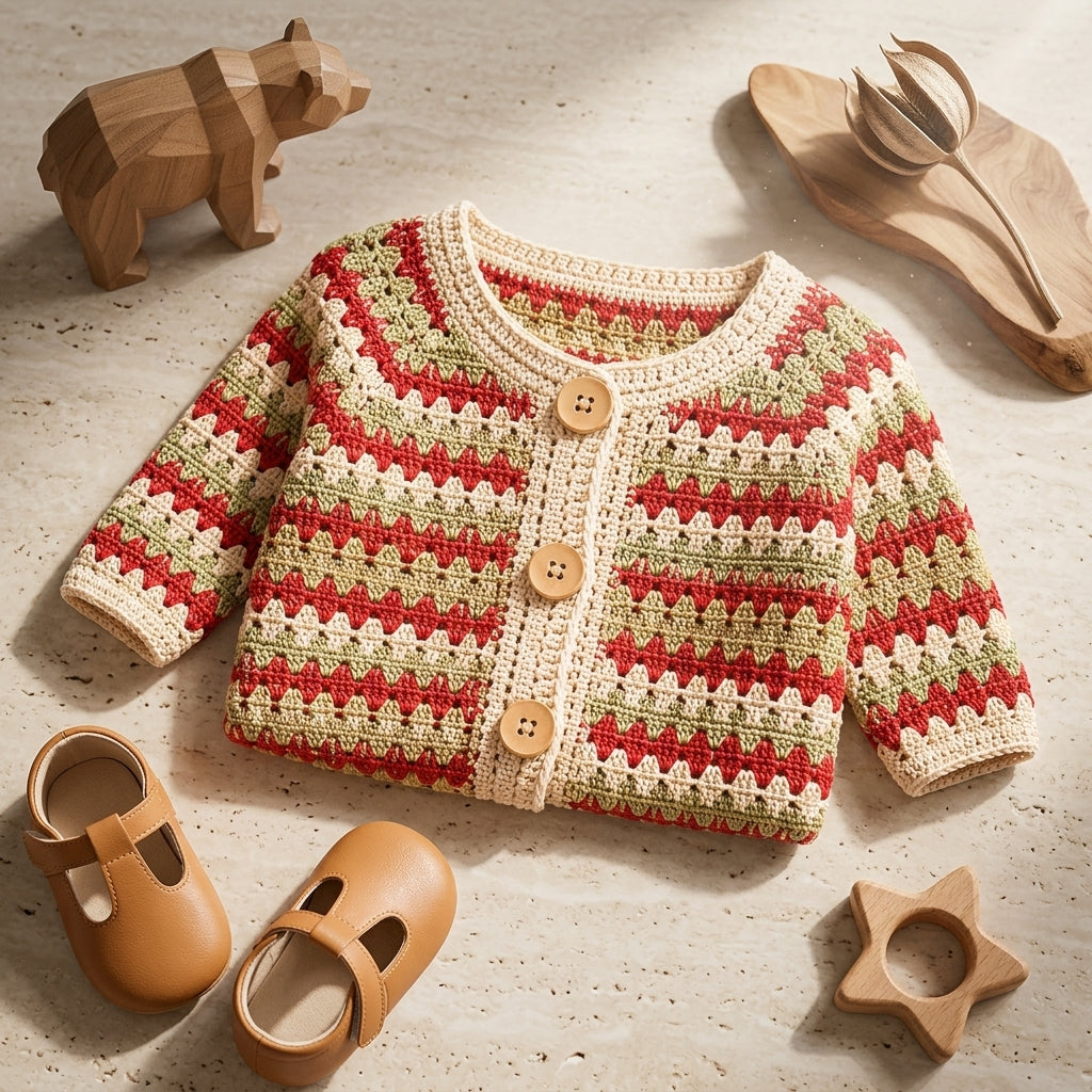 Striped Baby Cardigan | Crochet Pattern PDF