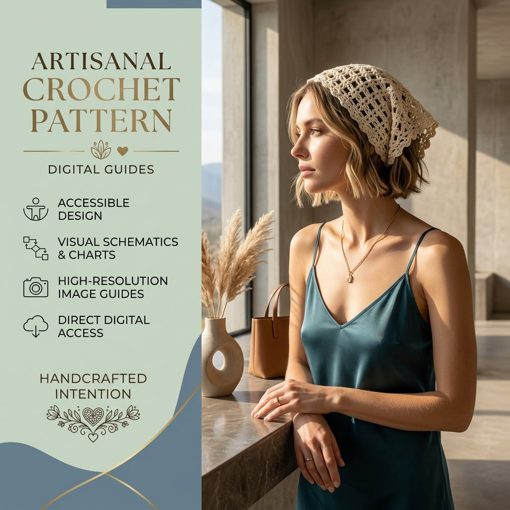 Boho Floral Lace Bandana | Crochet Pattern PDF