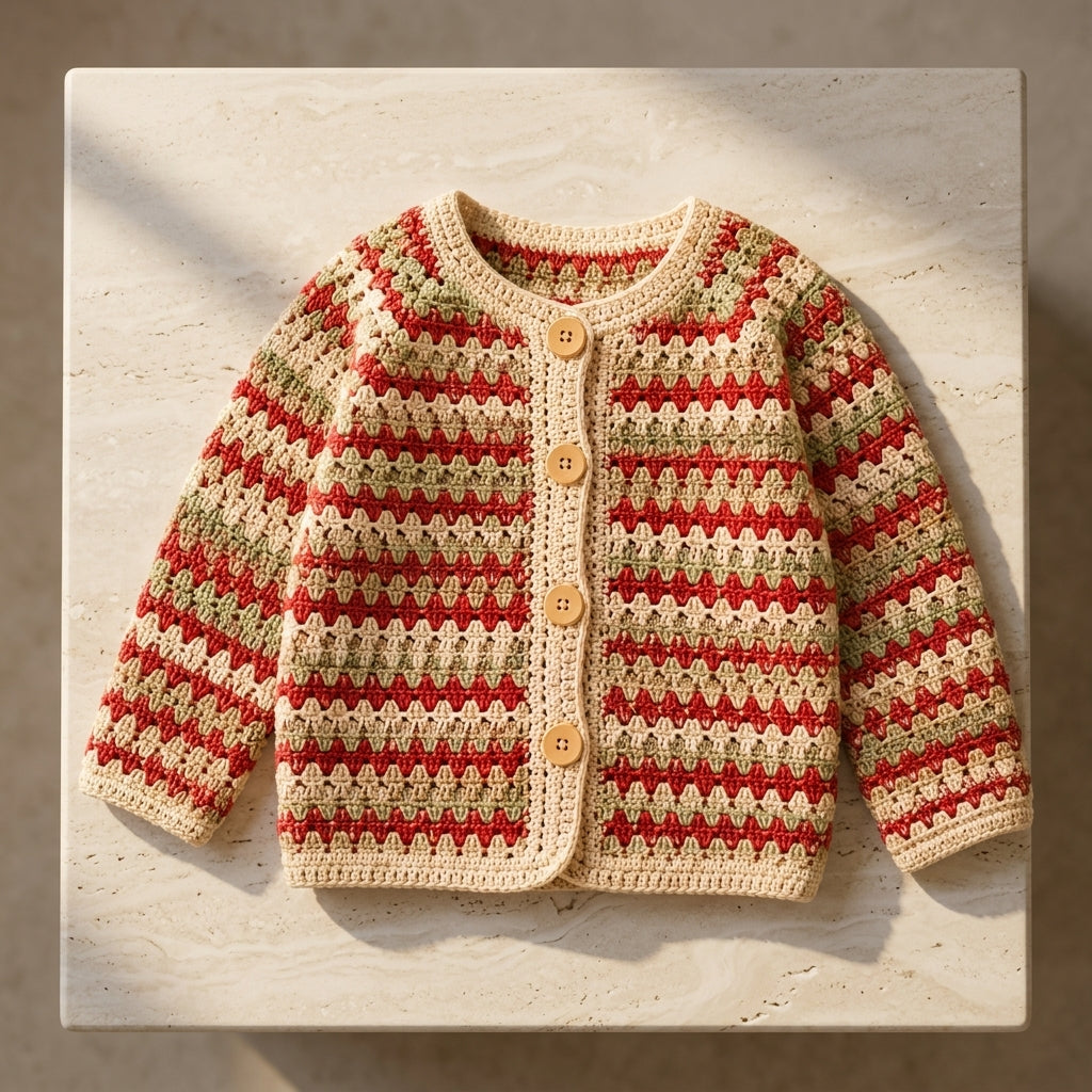Striped Baby Cardigan | Crochet Pattern PDF