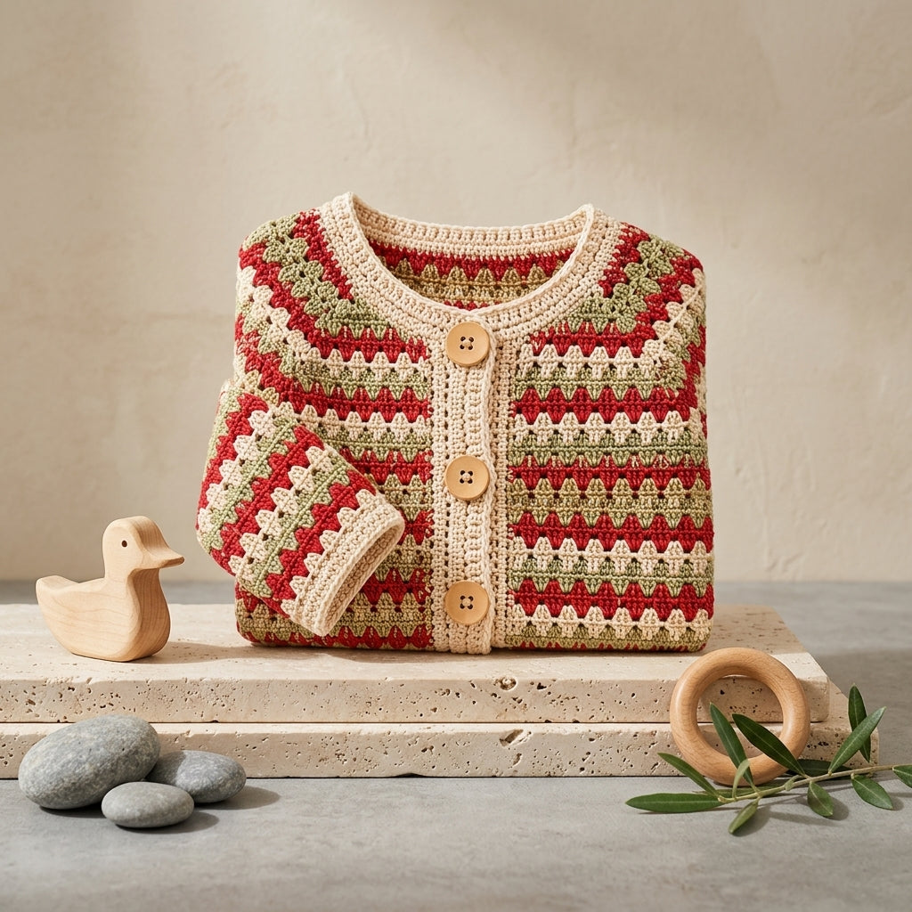 Striped Baby Cardigan | Crochet Pattern PDF