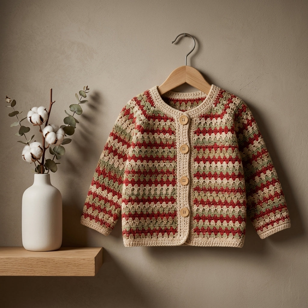 Striped Baby Cardigan | Crochet Pattern PDF