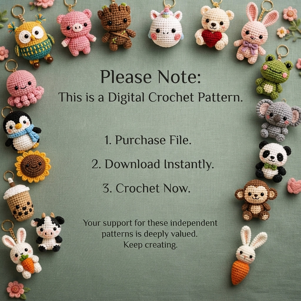 Mega 130 Crochet Keychain Patterns | PDF Bundle