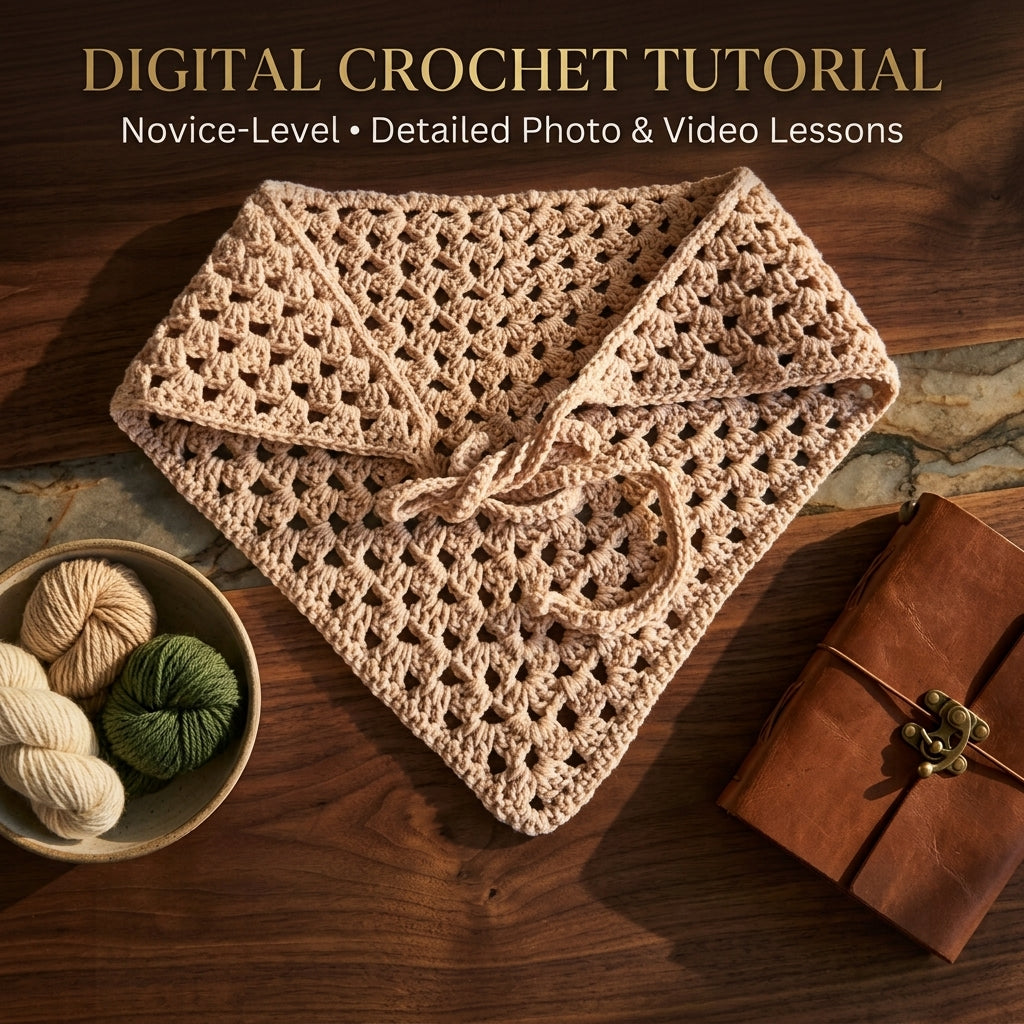 Easy Triangle Head Scarf | Beginner Crochet Pattern PDF