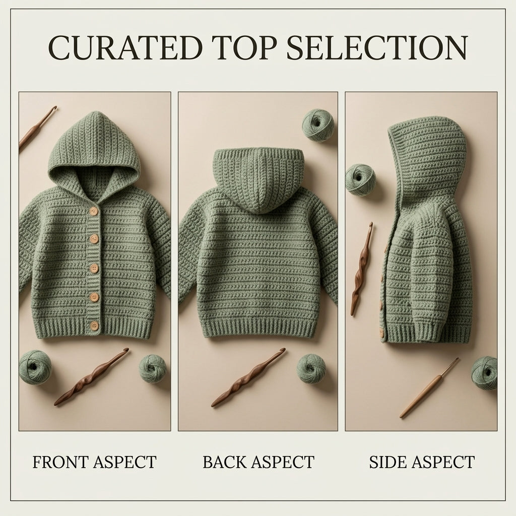 Premium Cardigan Hooded Baby Hoodie | Crochet Pattern PDF