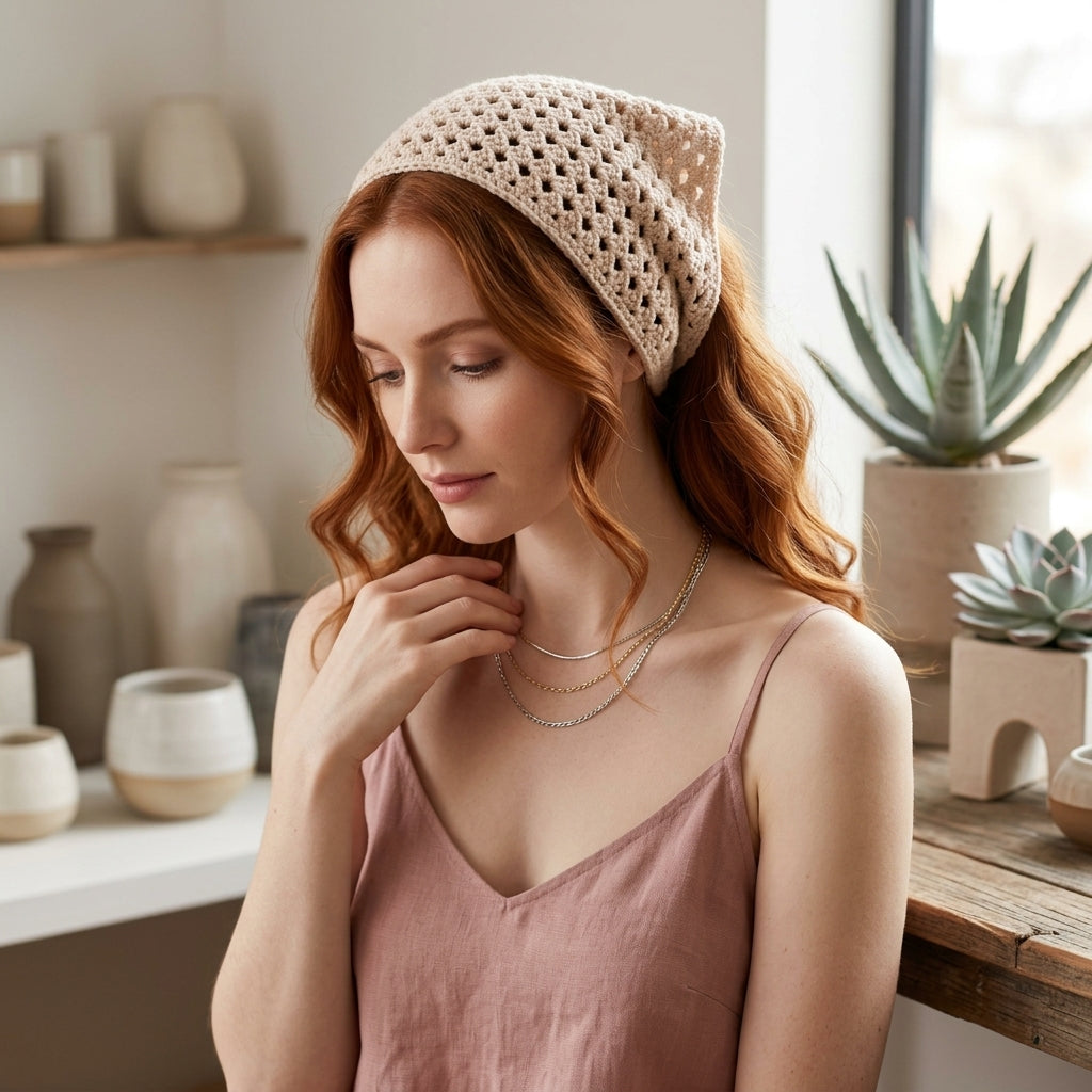 Easy Triangle Head Scarf | Beginner Crochet Pattern PDF
