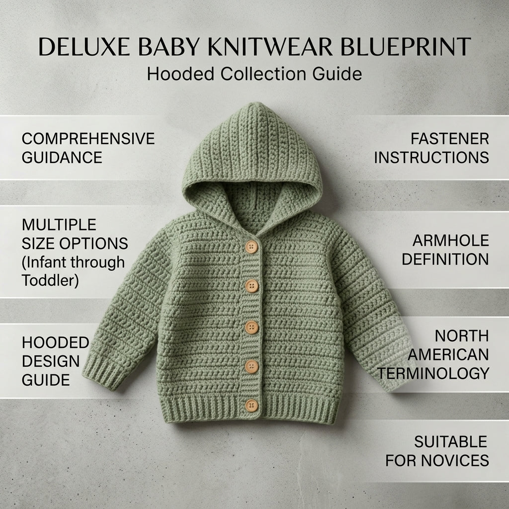 Premium Cardigan Hooded Baby Hoodie | Crochet Pattern PDF