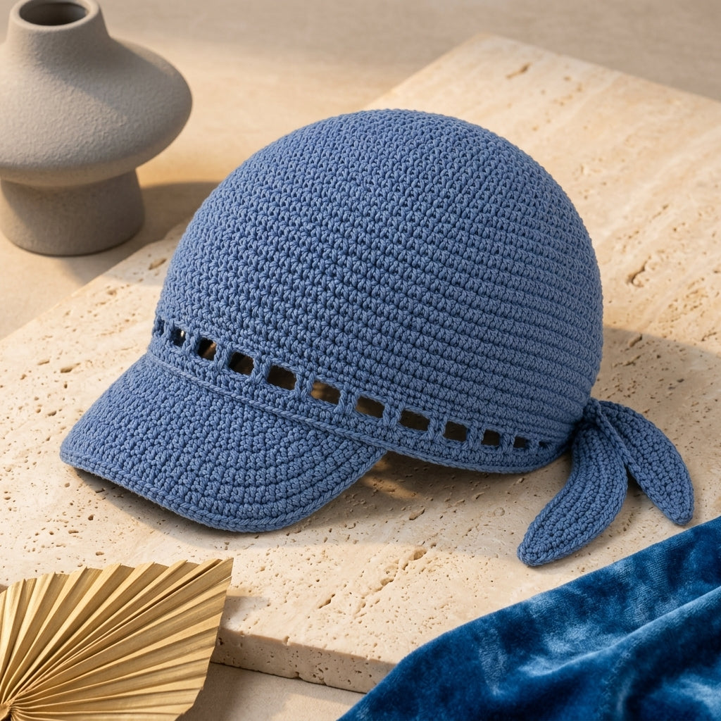Visor Hat with Ties | Crochet Bandana Cap Pattern PDF